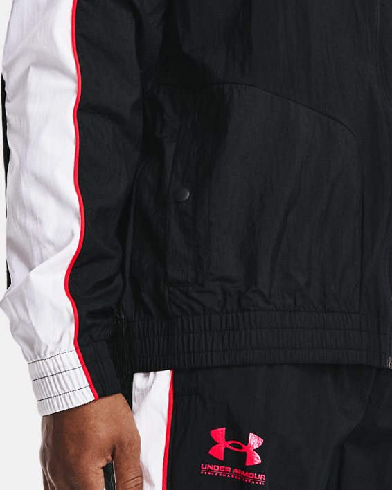 Men's UA Woven Track Jacket, Black, pdpMainDesktop image number 4